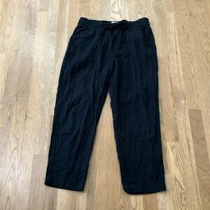 Gap Women's Black Easy Pant Elastic Waist Full Length Pants Bottons